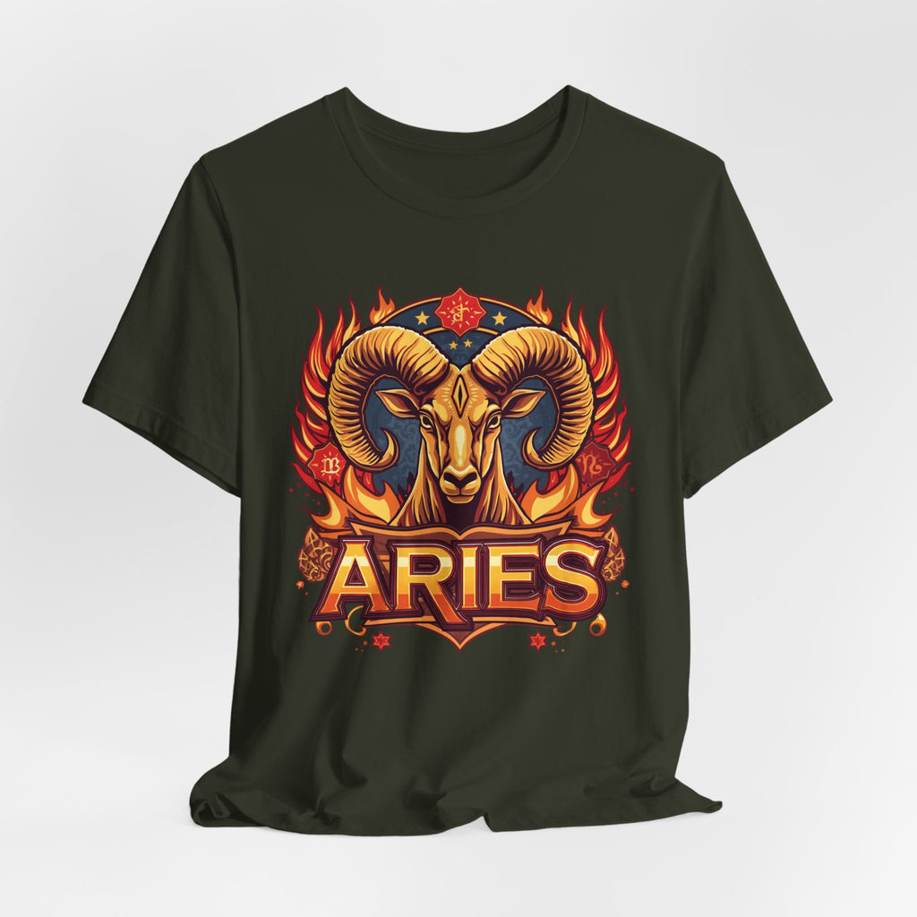 Aries Ram Zodiac The Trailblazer T-Shirt | Bold Flame Astrology Tee