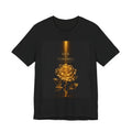 Lux in Tenebris Rose T‑Shirt — Golden Rose Meditation Tee