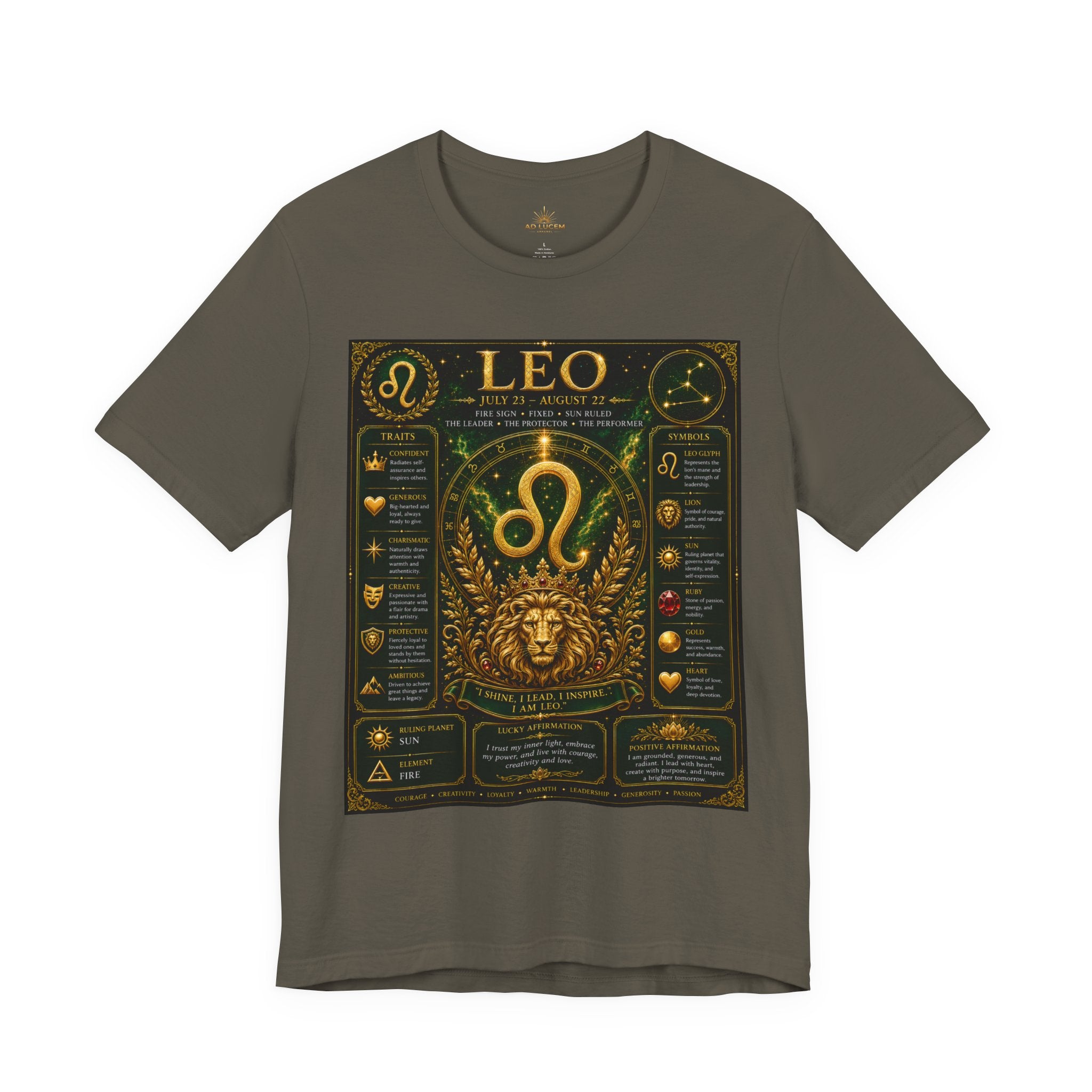 Leo Zodiac T-Shirt — Astrological Birthsign Poster Tee