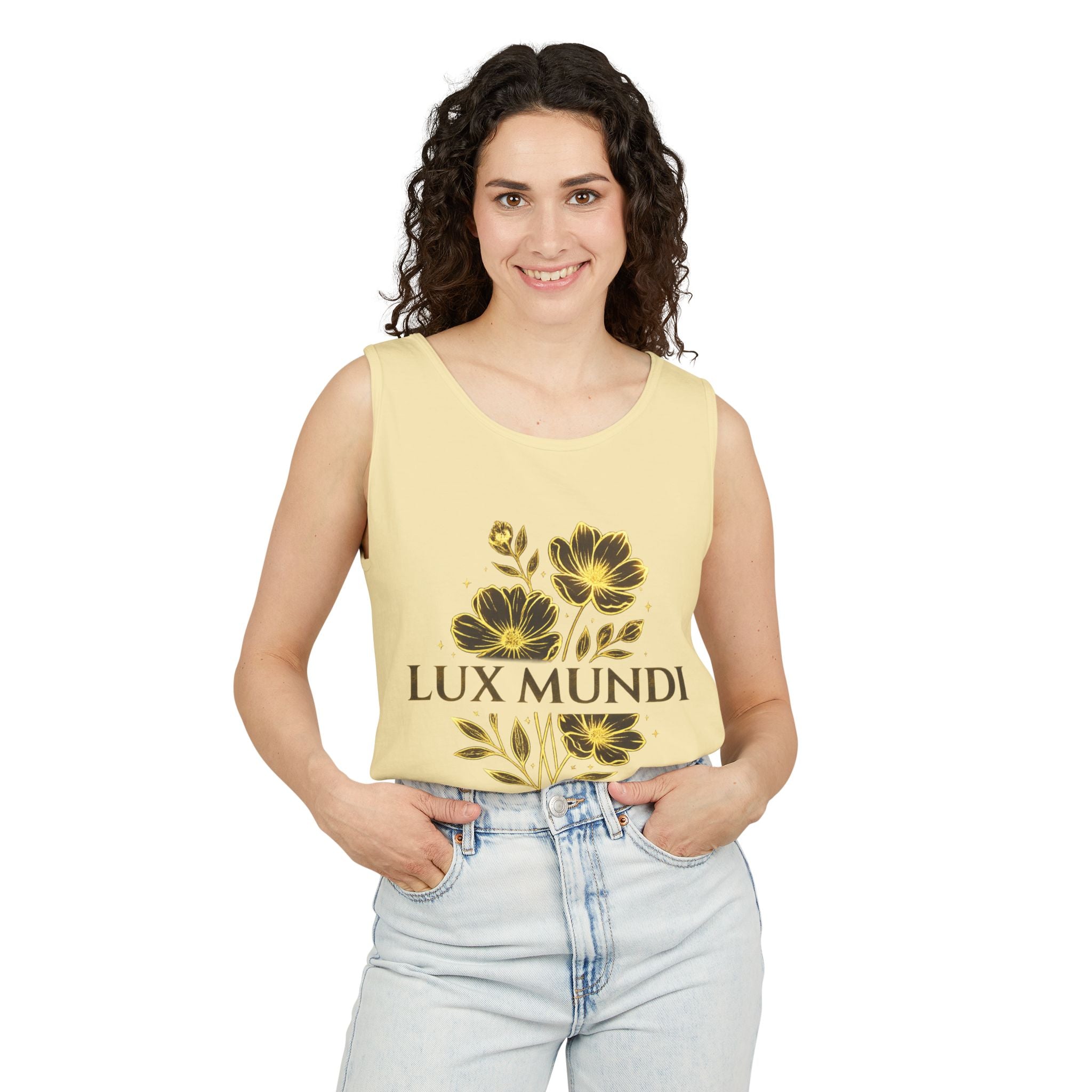 Lux Mundi Floral Tank Top — Vintage Botanical Graphic Tee