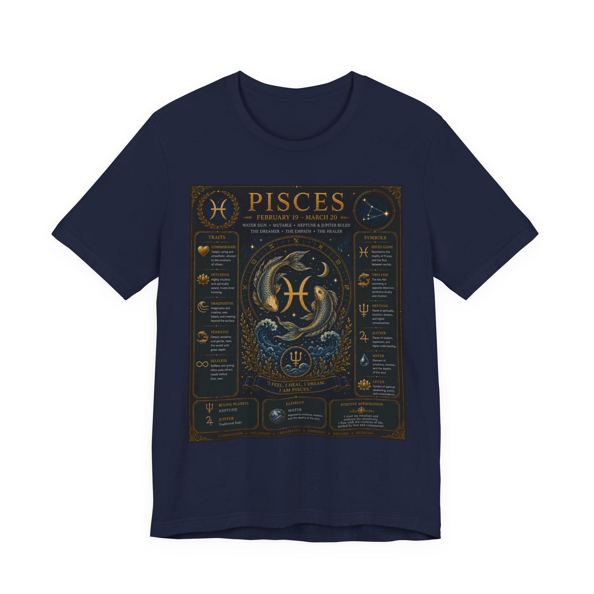 Pisces Zodiac T-Shirt — Pisces Traits Poster Tee | Astrology Gift