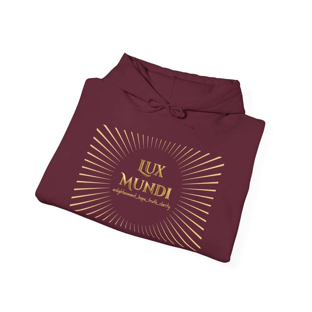 Lux Mundi Hoodie — Gold Lotus Graphic Hooded Sweatshirt