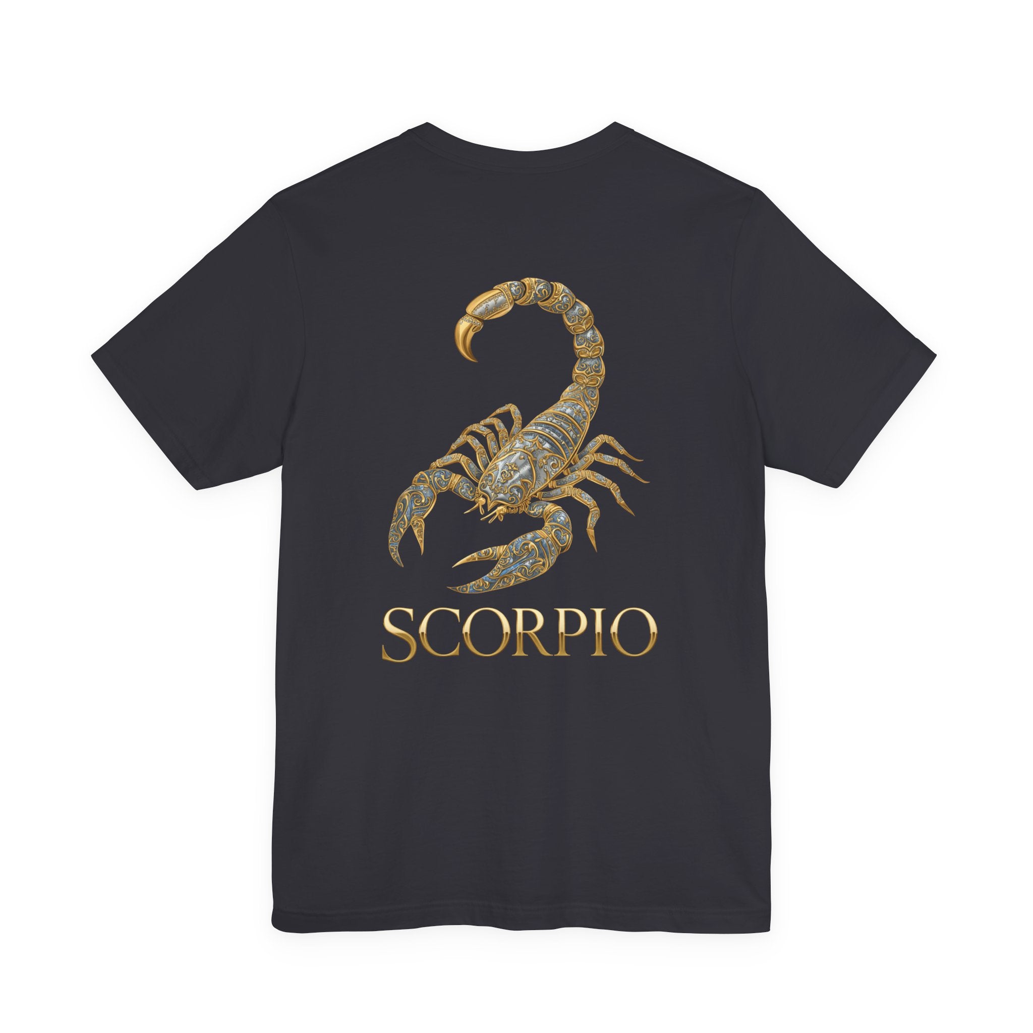 Gold Scorpio Scorpion T-Shirt | Zodiac "Love in Motion" Script
