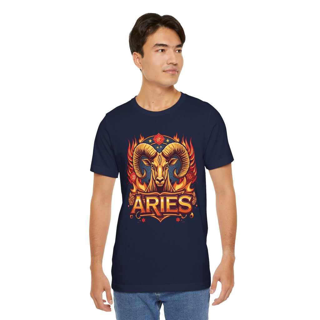 Aries Ram Zodiac The Trailblazer T-Shirt | Bold Flame Astrology Tee