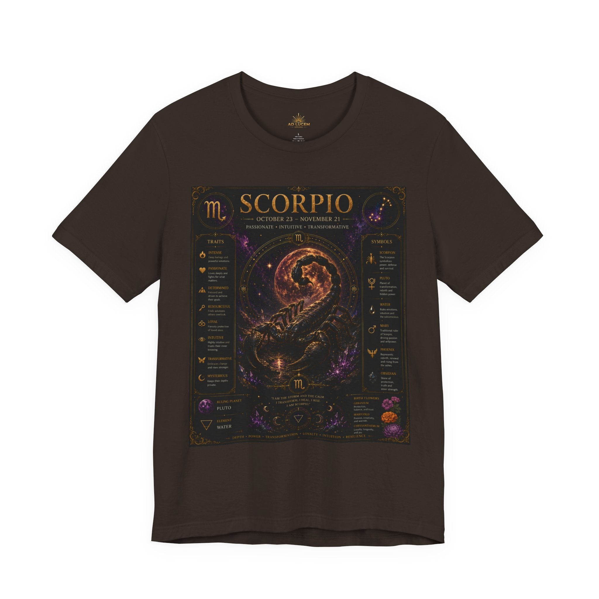 Scorpio Zodiac T-Shirt — Astrology Scorpion Birthdate Traits Tee