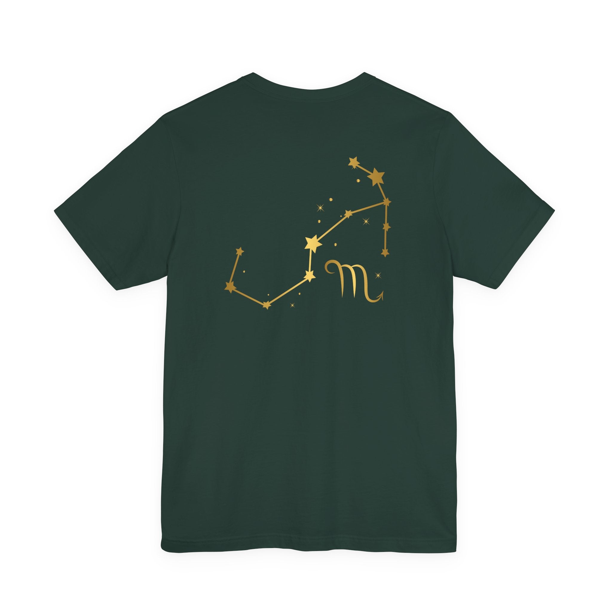 Gold Scorpio Scorpion T-Shirt | Zodiac "Love in Motion" Script