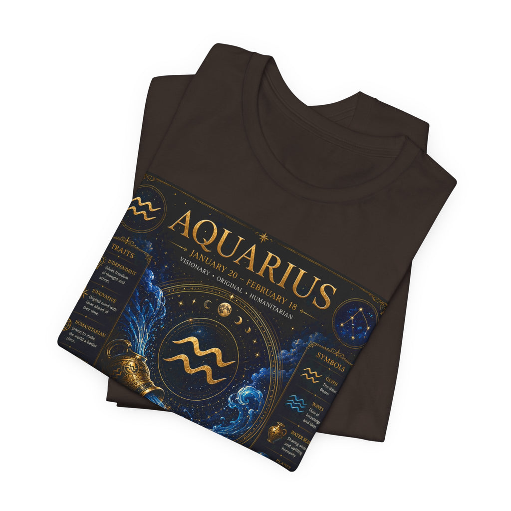 Aquarius Zodiac T-Shirt — Astrology Traits & Birthstone Tee