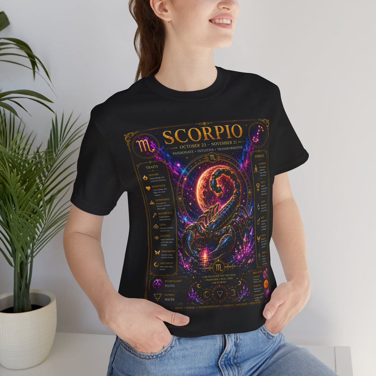 Scorpio Zodiac T-Shirt — Astrology Scorpion Birthdate Traits Tee