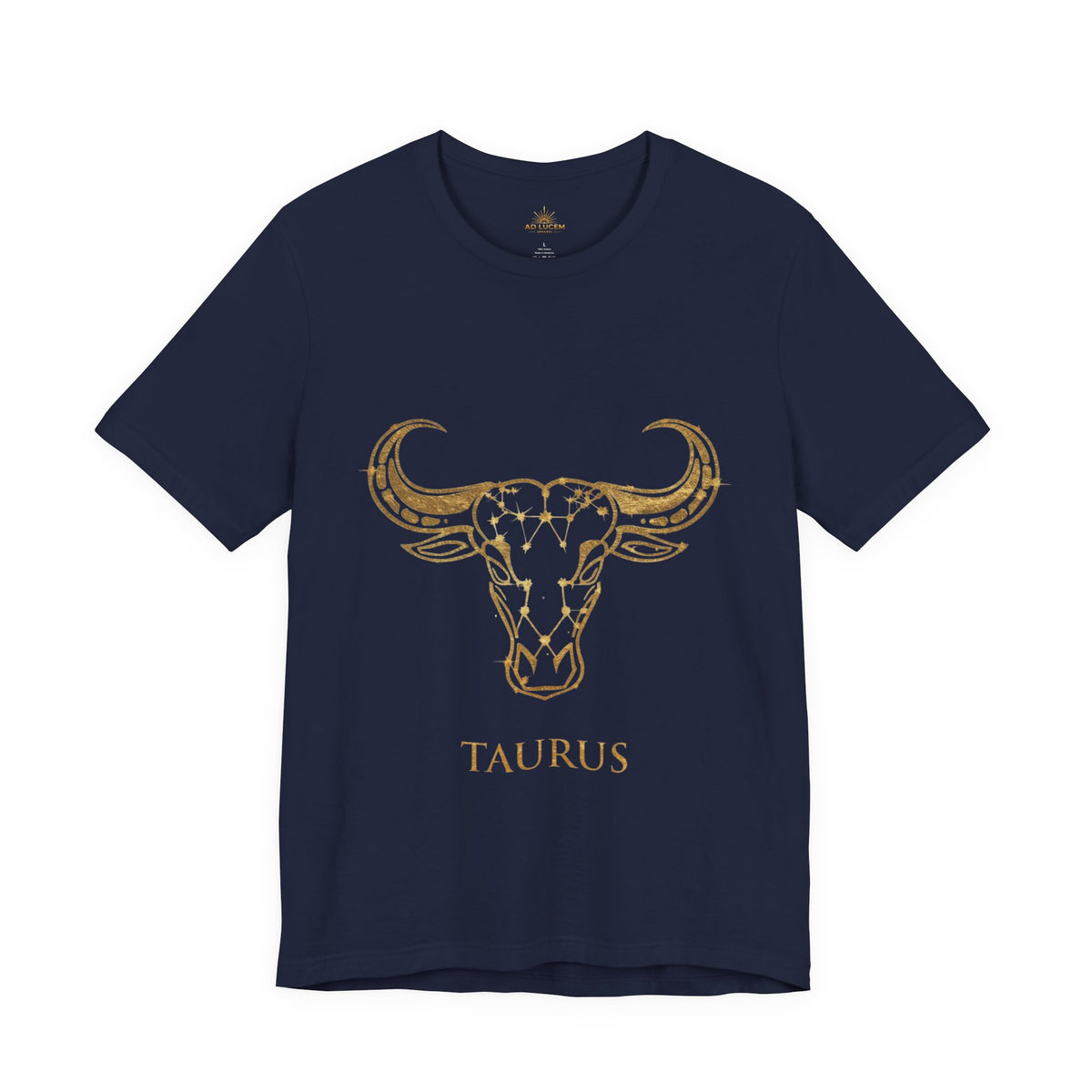 Taurus Zodiac T-Shirt — Gold Bull Skull Astrology Tee
