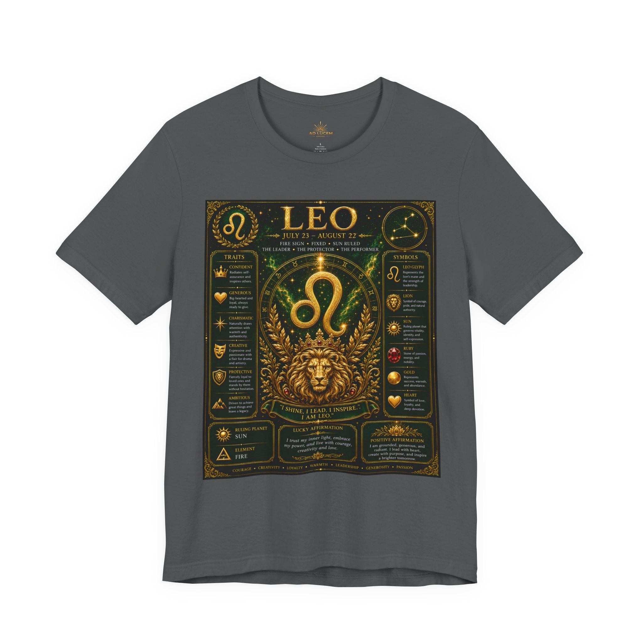Leo Zodiac T-Shirt — Astrological Birthsign Poster Tee