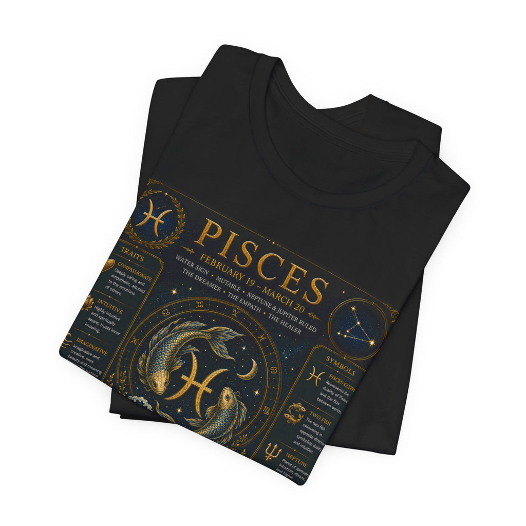 Pisces Zodiac T-Shirt — Pisces Traits Poster Tee | Astrology Gift