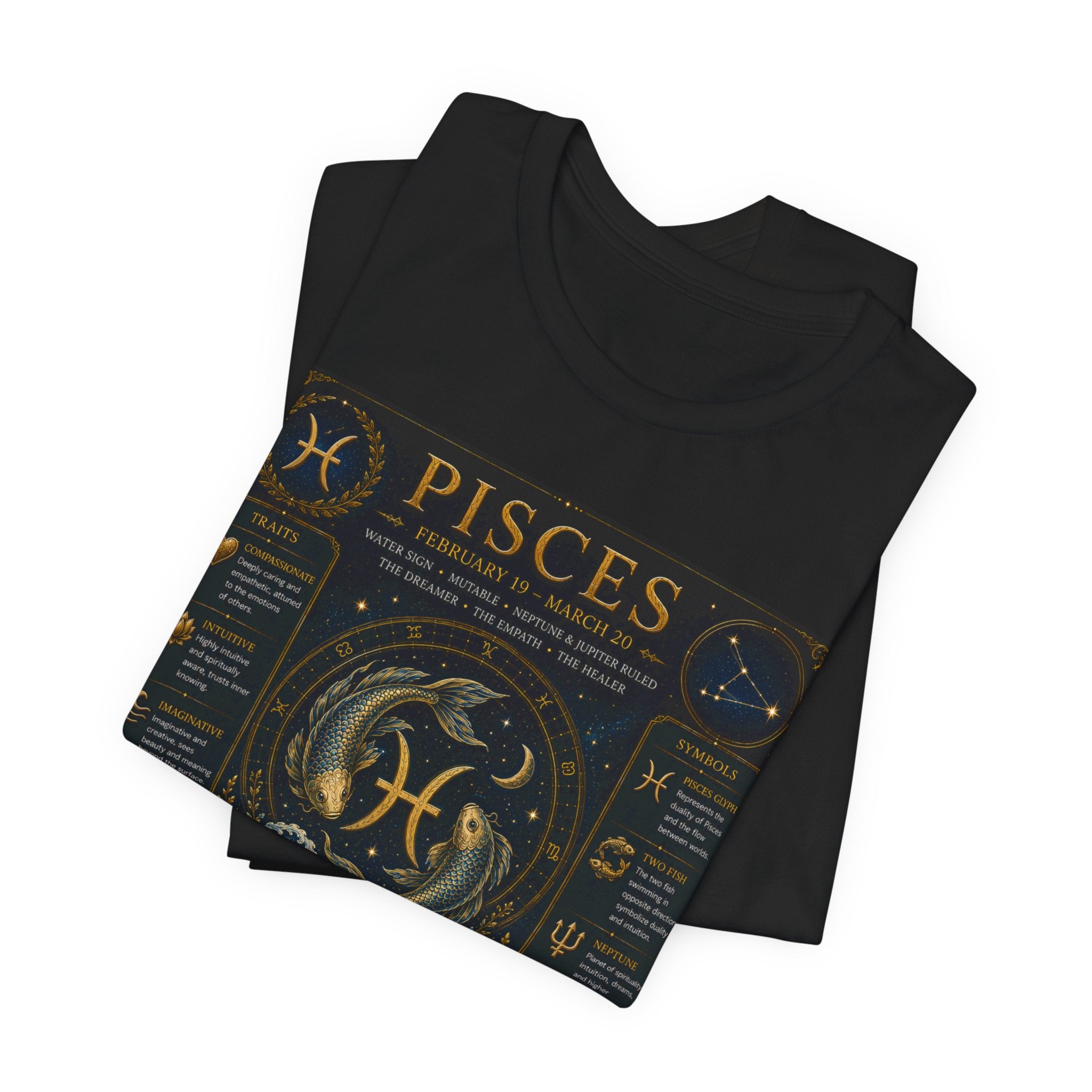 Pisces Zodiac T-Shirt — Pisces Traits Poster Tee | Astrology Gift
