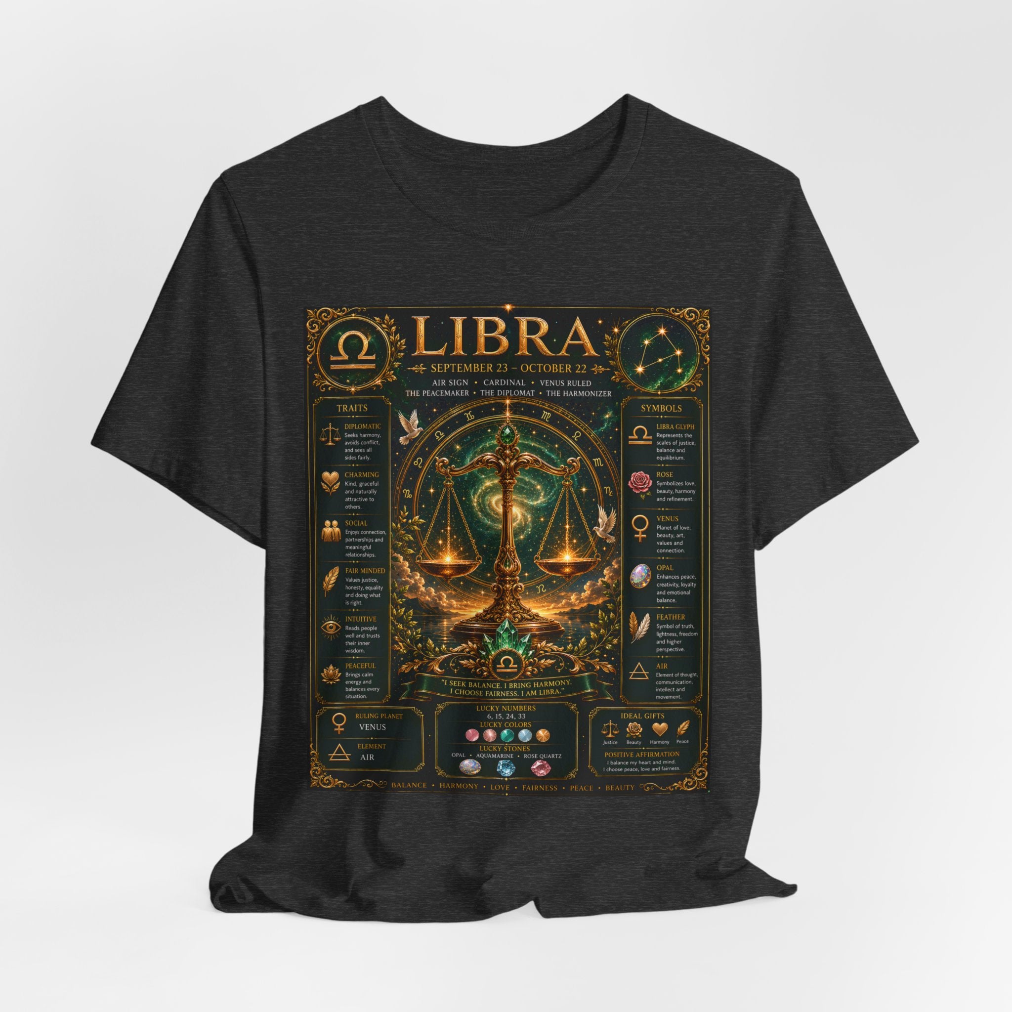 Libra Zodiac Sign T‑Shirt — Astrology Traits & Horoscope Design