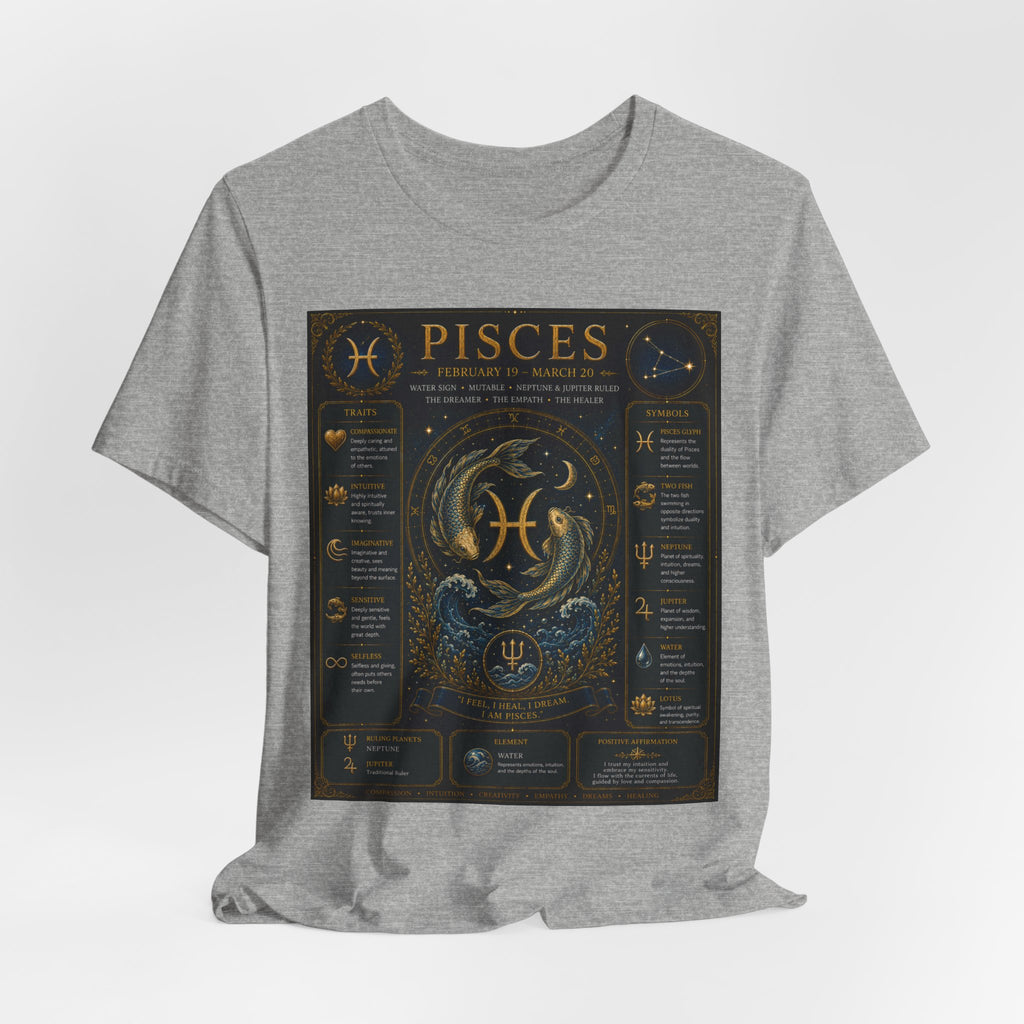Pisces Zodiac T-Shirt — Pisces Traits Poster Tee | Astrology Gift