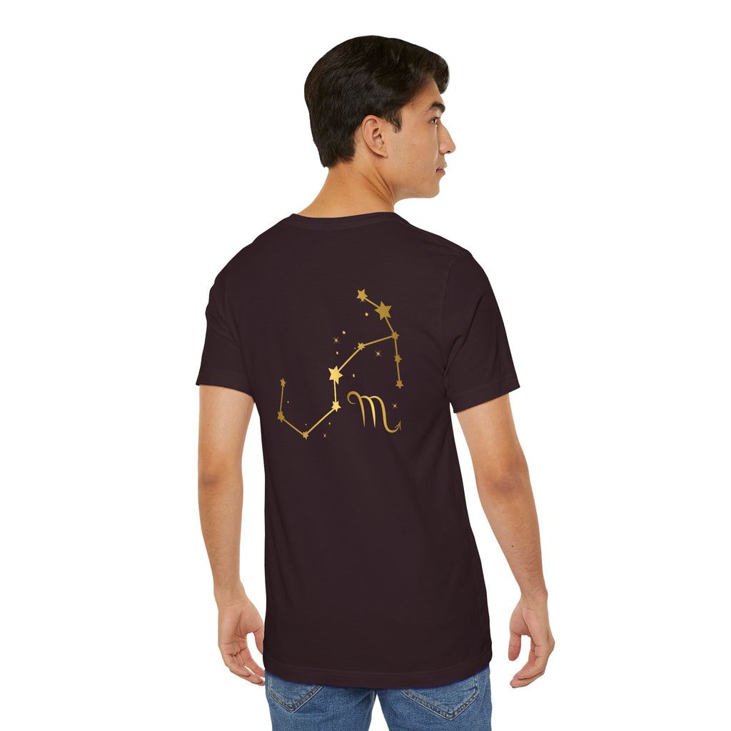 Gold Scorpio Scorpion T-Shirt | Zodiac "Love in Motion" Script