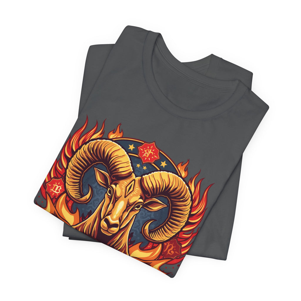 Aries Ram Zodiac The Trailblazer T-Shirt | Bold Flame Astrology Tee