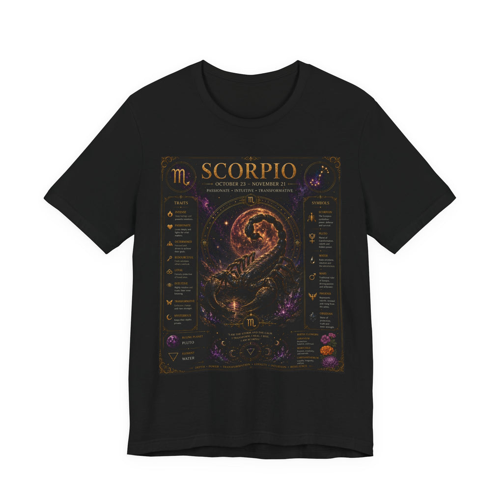 Scorpio Zodiac T-Shirt — Astrology Scorpion Birthdate Traits Tee