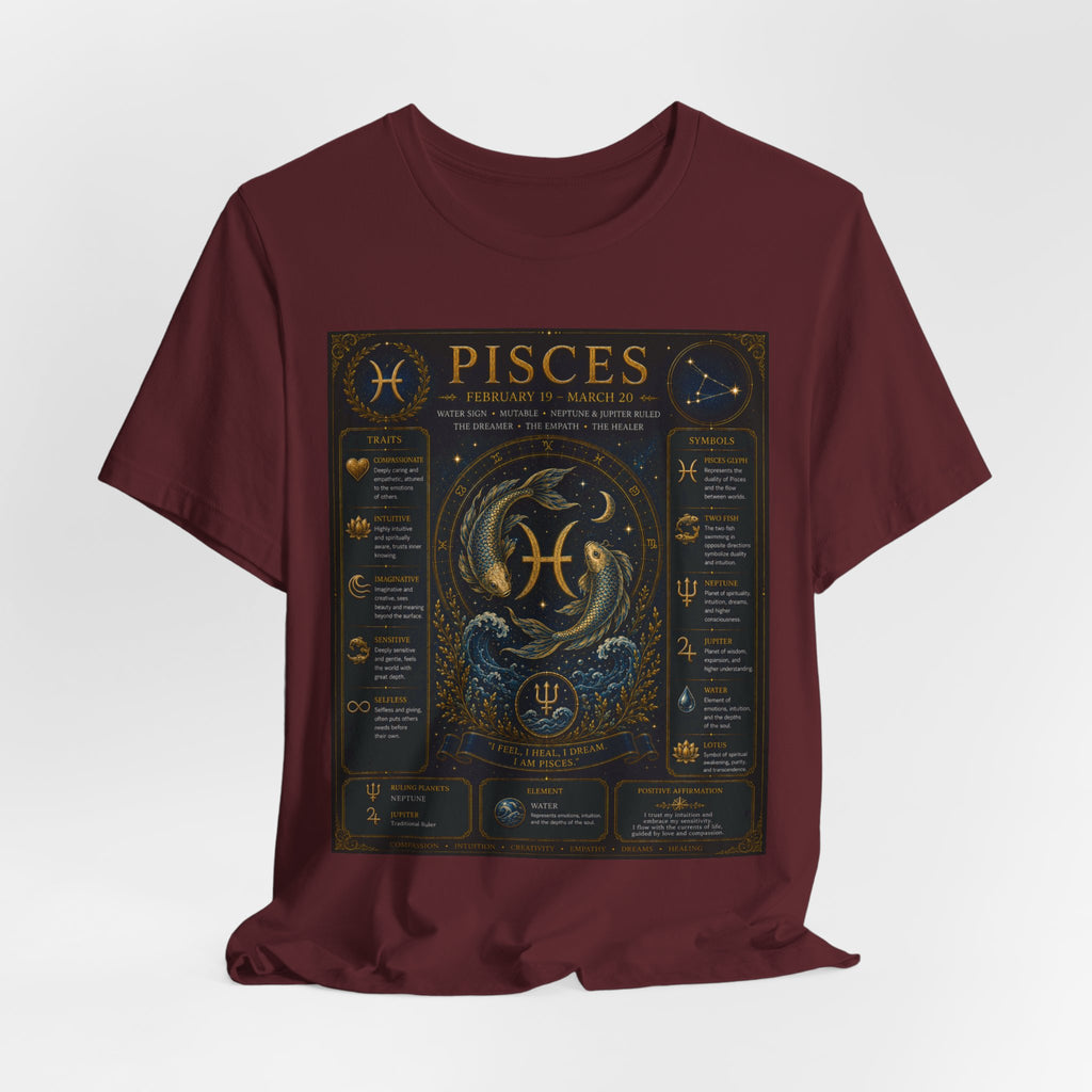 Pisces Zodiac T-Shirt — Pisces Traits Poster Tee | Astrology Gift