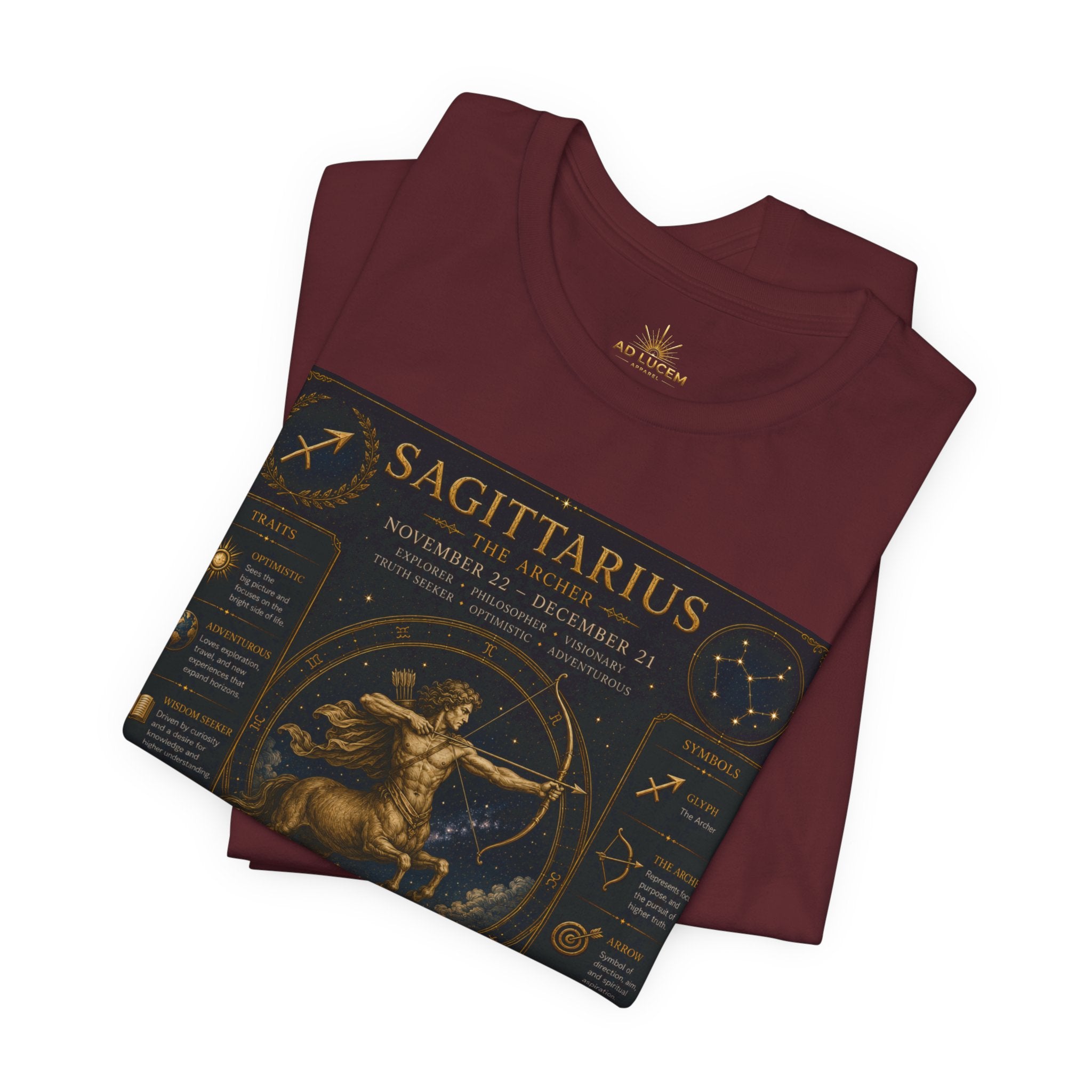 Sagittarius Zodiac Chart T‑Shirt — Astrological Traits & Constellation Tee