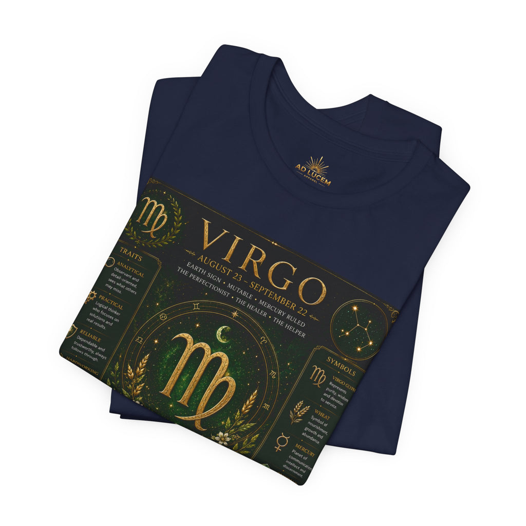 Virgo Zodiac T‑Shirt — Gold Astrology Sign Tee