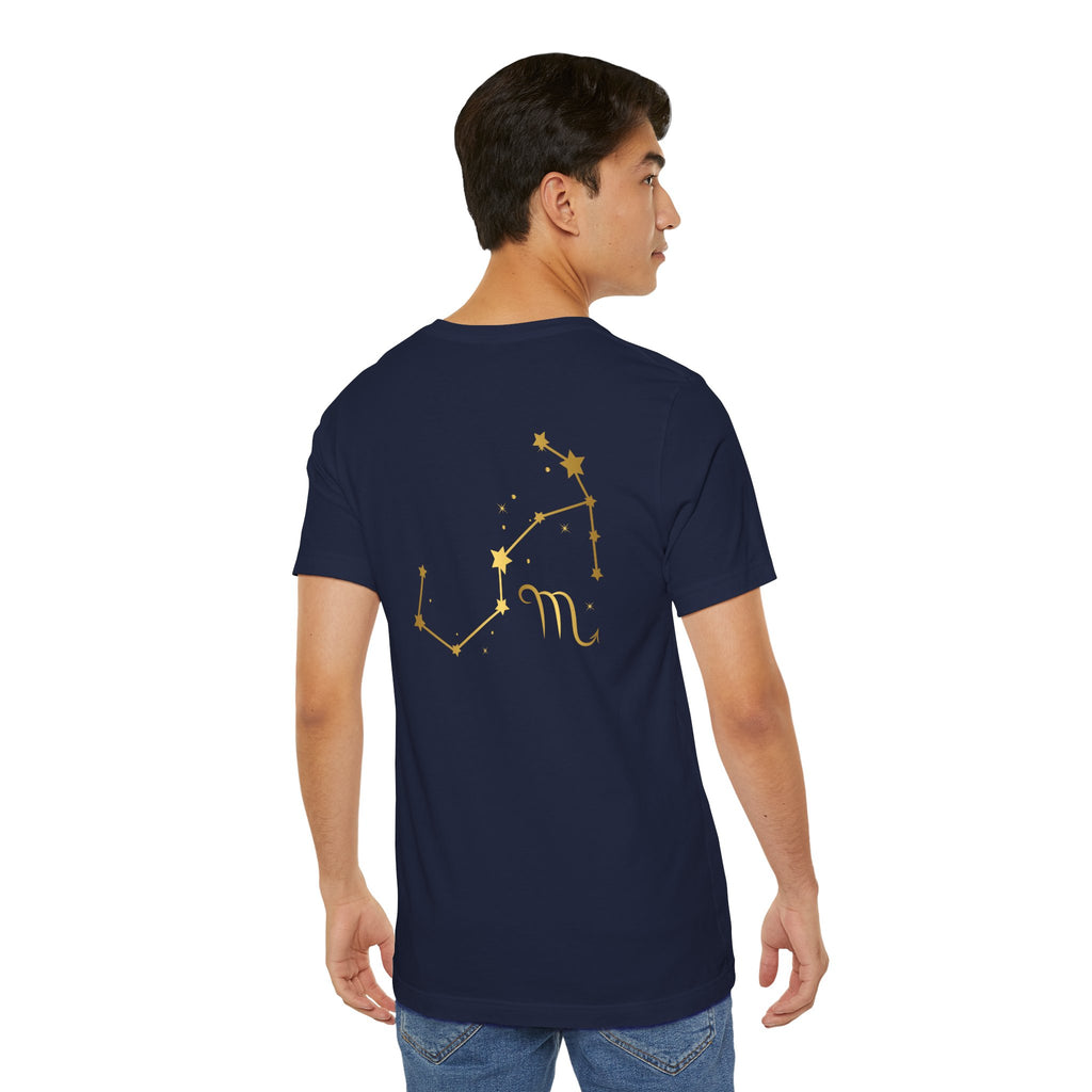 Gold Scorpio Scorpion T-Shirt | Zodiac "Love in Motion" Script