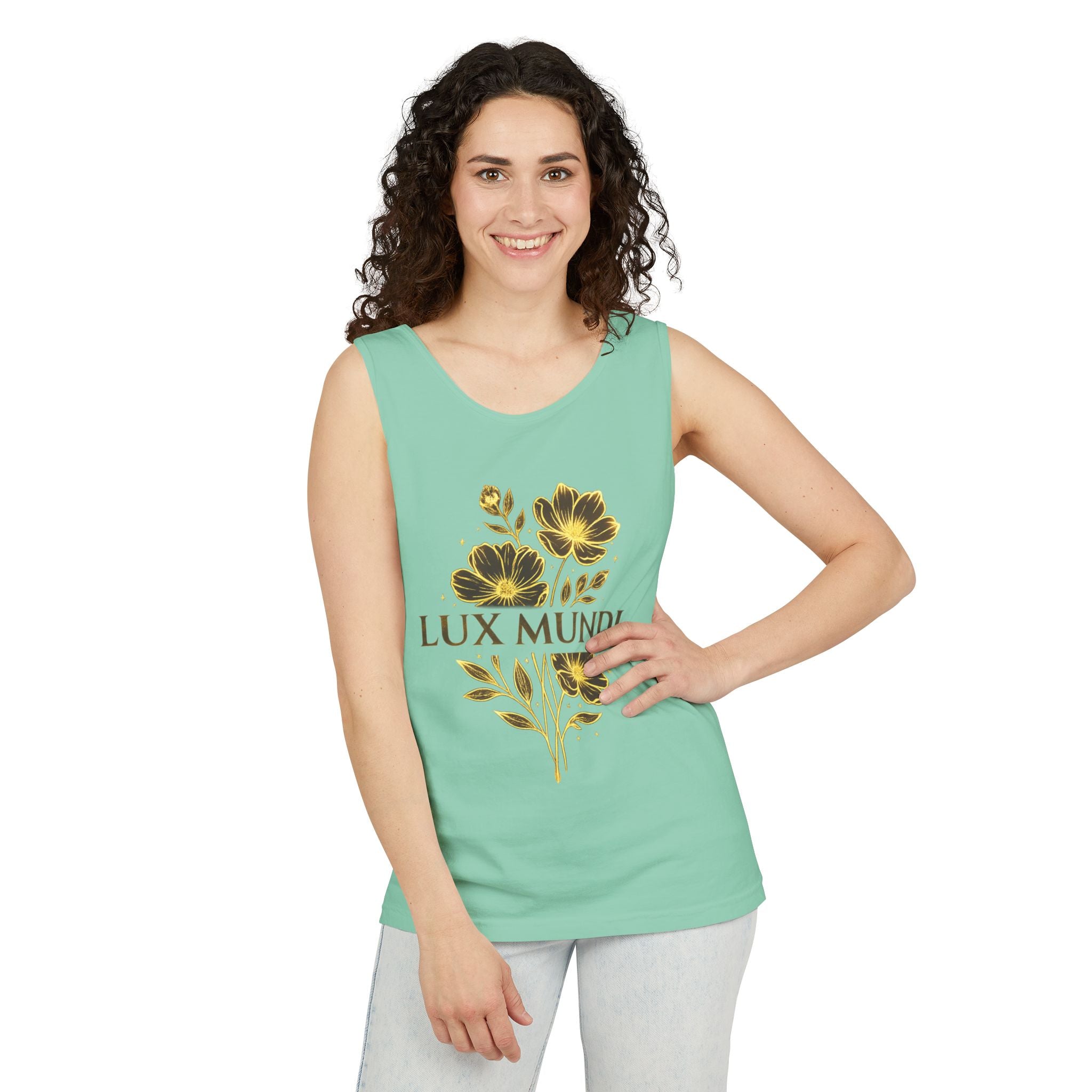 Lux Mundi Floral Tank Top — Vintage Botanical Graphic Tee