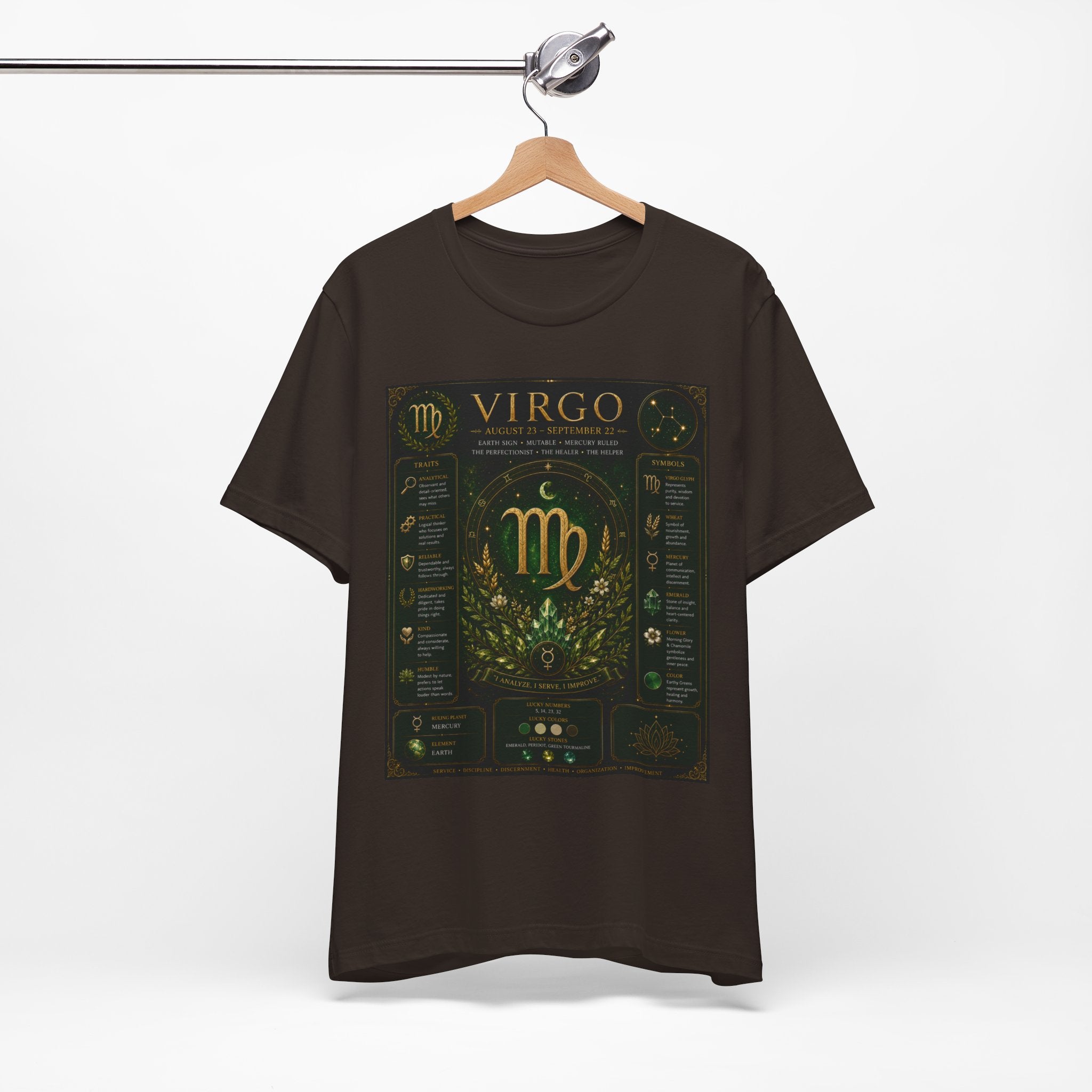 Virgo Zodiac T‑Shirt — Gold Astrology Sign Tee