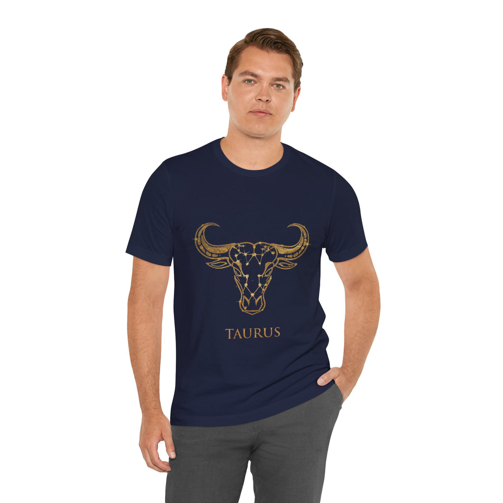 Taurus Zodiac T-Shirt — Gold Bull Skull Astrology Tee