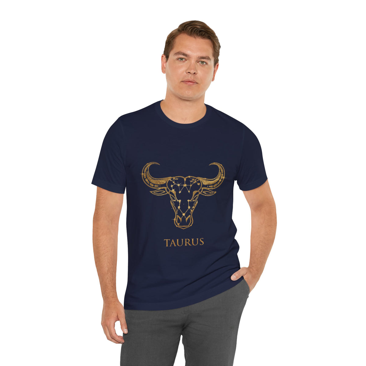 Taurus Zodiac T-Shirt — Gold Bull Skull Astrology Tee