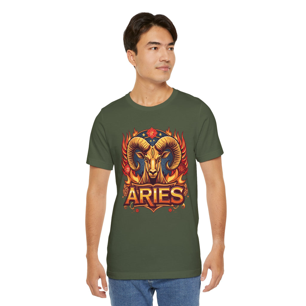 Aries Ram Zodiac The Trailblazer T-Shirt | Bold Flame Astrology Tee