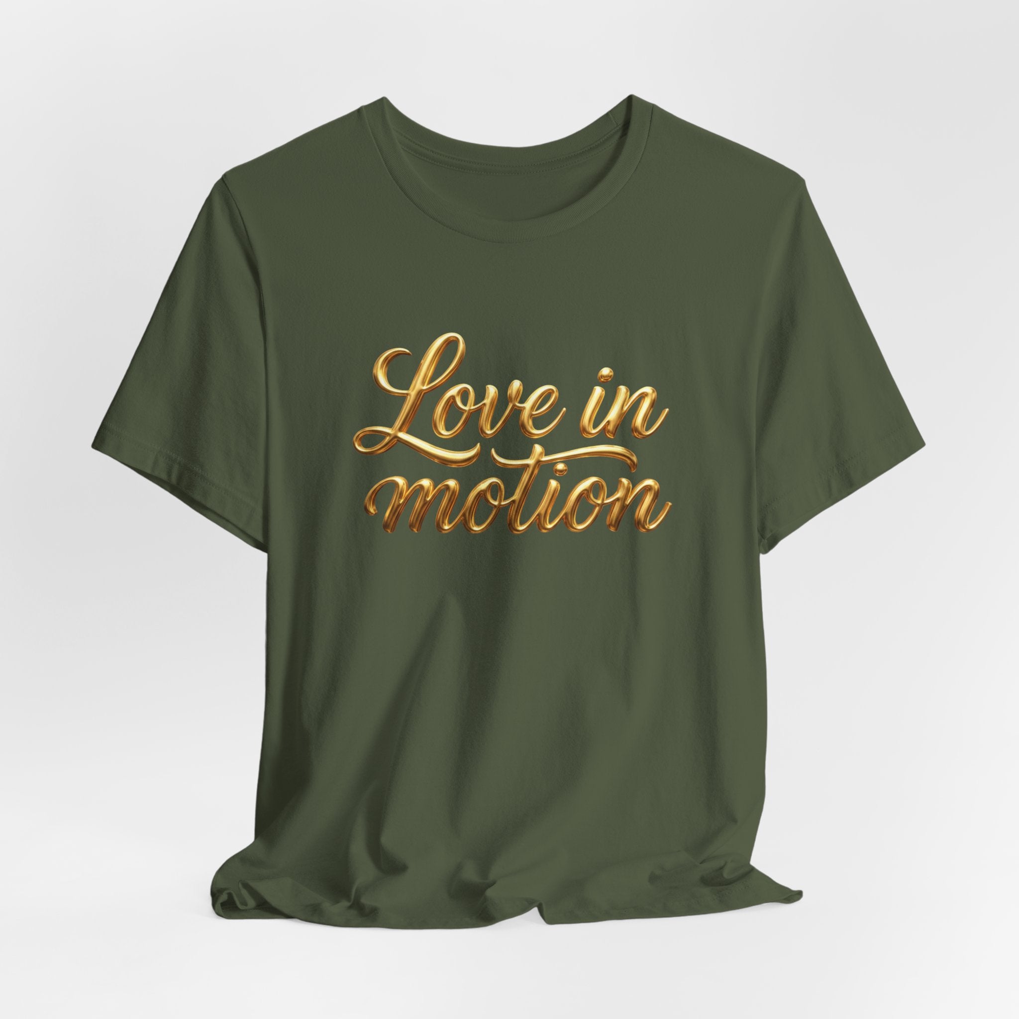 Gold Scorpio Scorpion T-Shirt | Zodiac "Love in Motion" Script