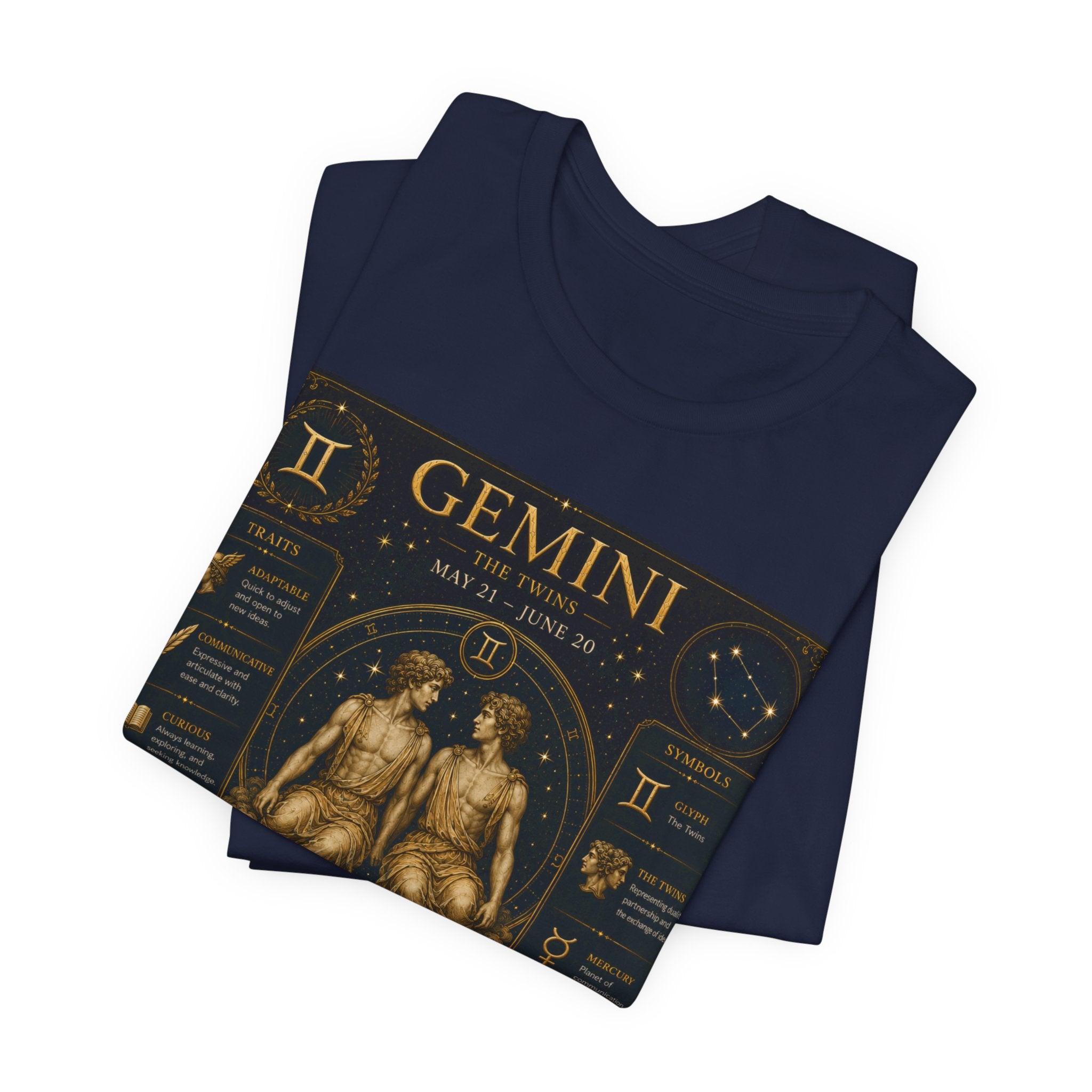 Gemini Zodiac Tee — Vintage Astrology Horoscope Shirt (May 21–June 20)