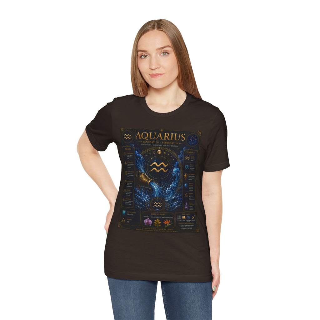 Aquarius Zodiac T-Shirt — Astrology Traits & Birthstone Tee