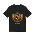 Gold Heraldic Shield T-Shirt – 'Ad Lucem' Crest Tee