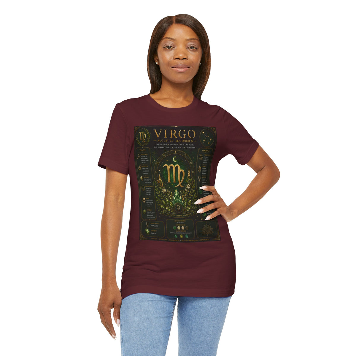 Virgo Zodiac T‑Shirt — Gold Astrology Sign Tee