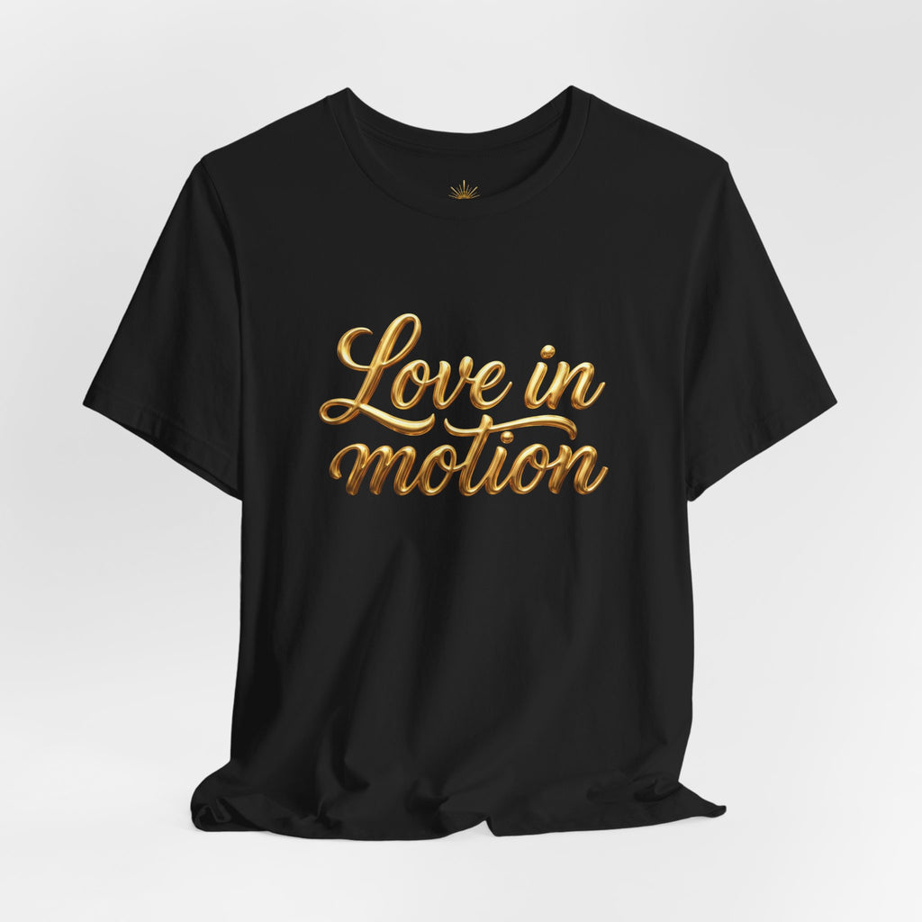 Gold Scorpio Scorpion T-Shirt | Zodiac "Love in Motion" Script