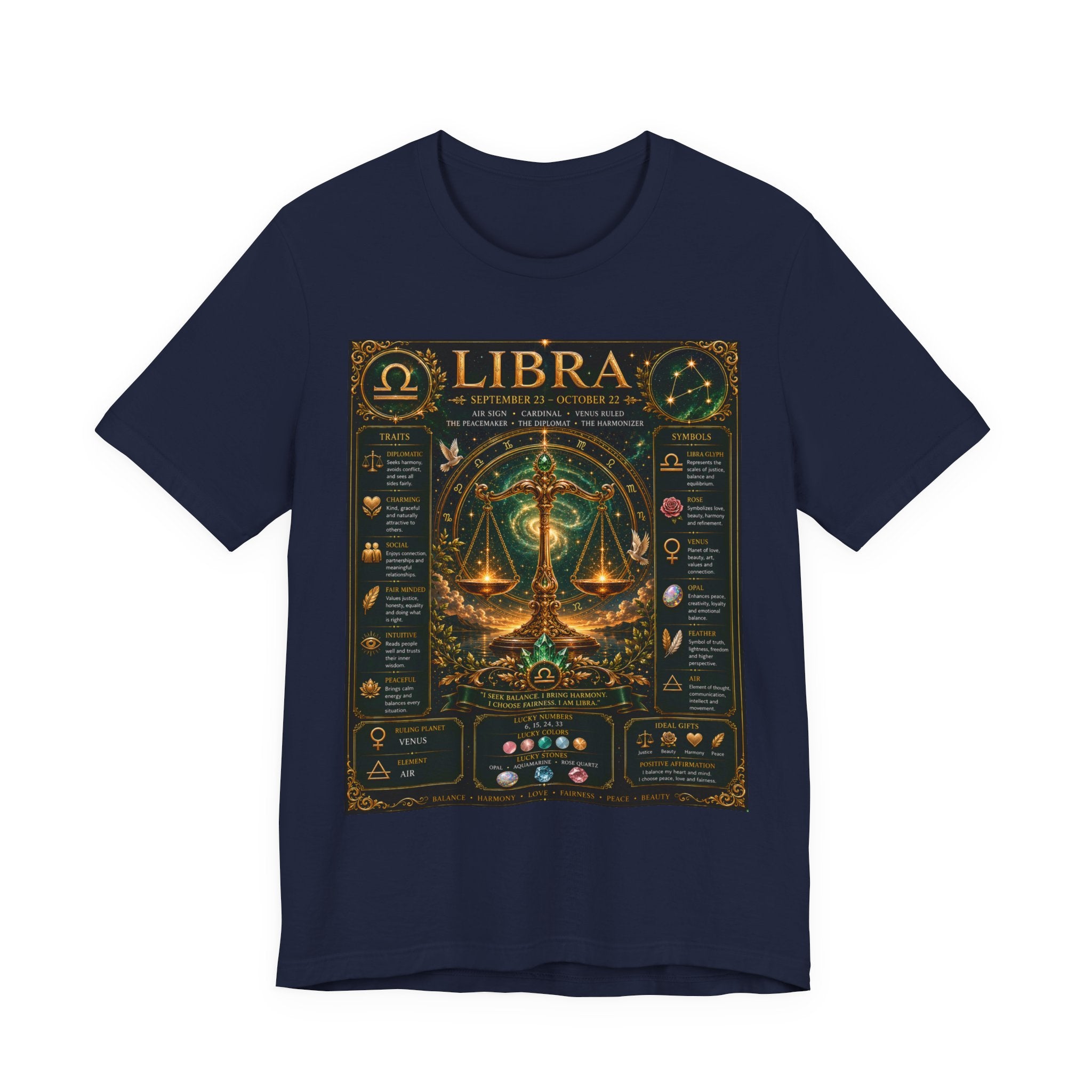 Libra Zodiac Sign T‑Shirt — Astrology Traits & Horoscope Design
