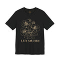 Lux Mundi Floral Tee — Elegant Gold Botanical Shirt