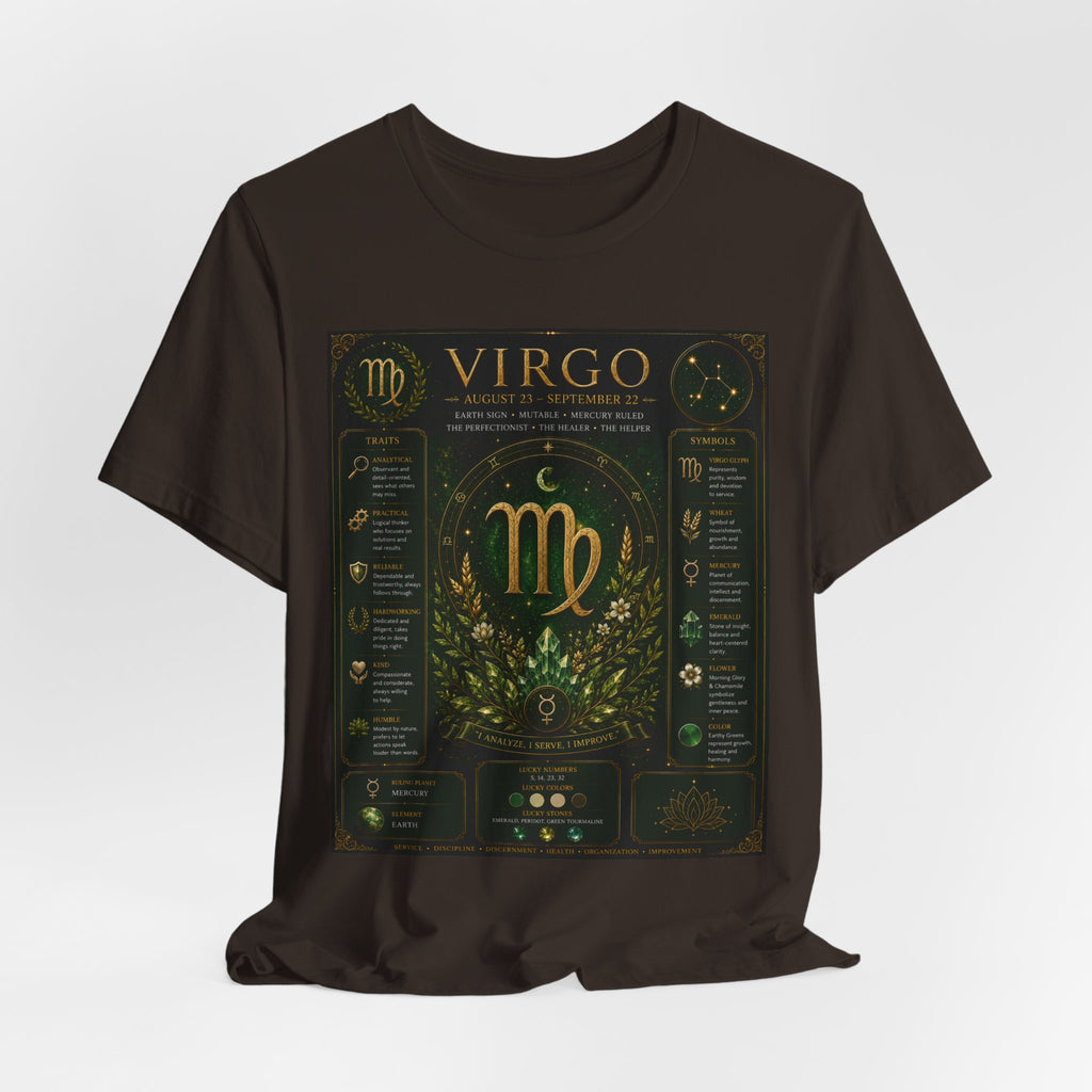 Virgo Zodiac T‑Shirt — Gold Astrology Sign Tee