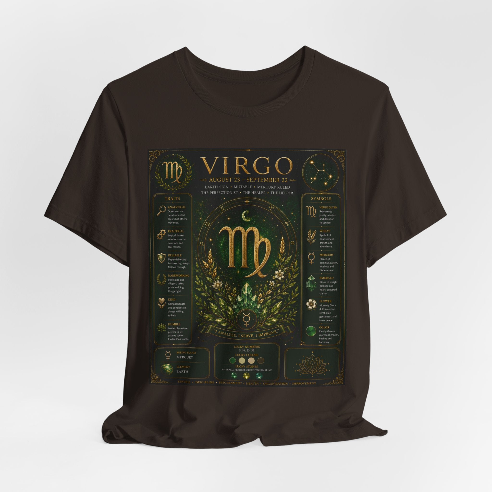 Virgo Zodiac T‑Shirt — Gold Astrology Sign Tee