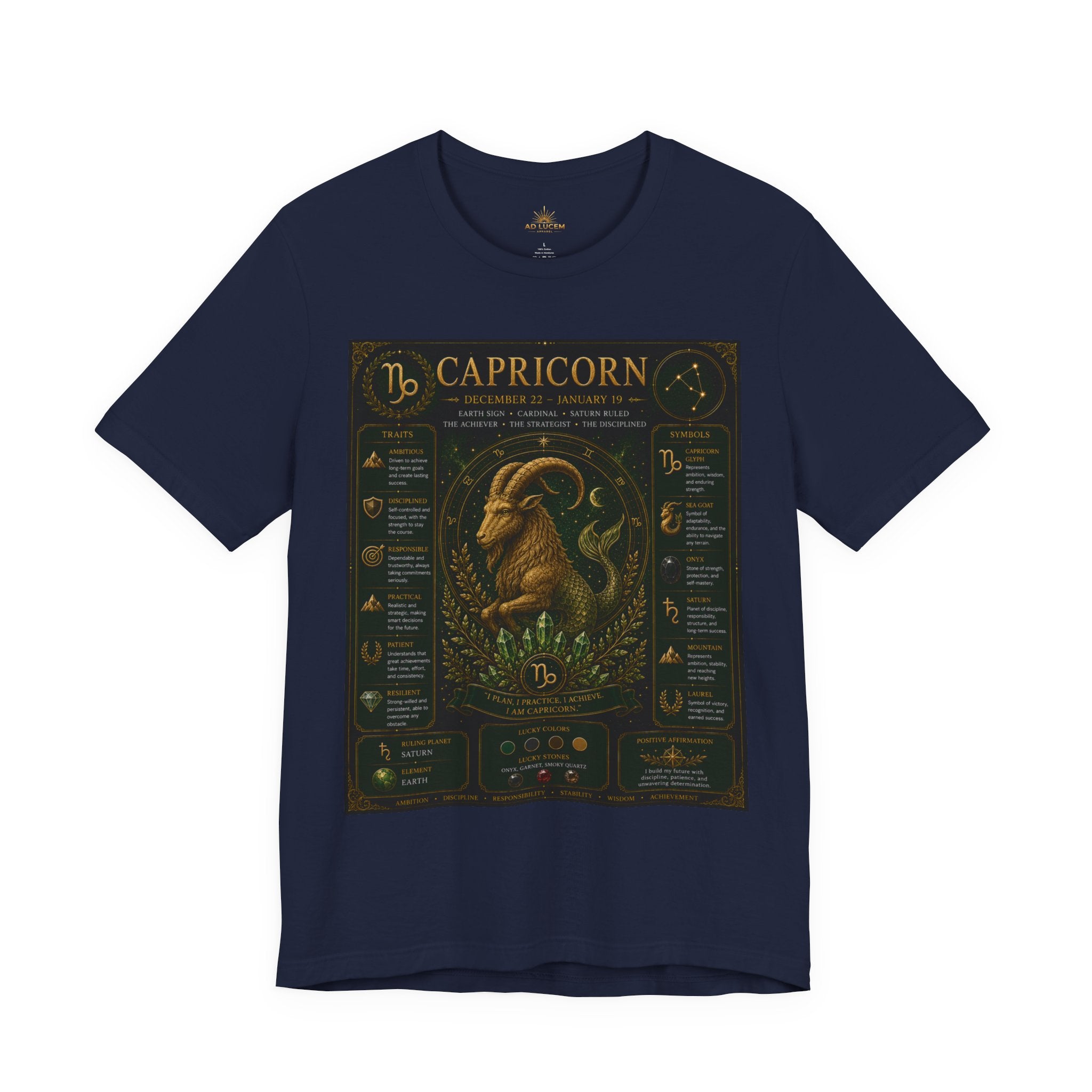 Capricorn Zodiac Tee — Illustrated Birthsign Graphic Shirt