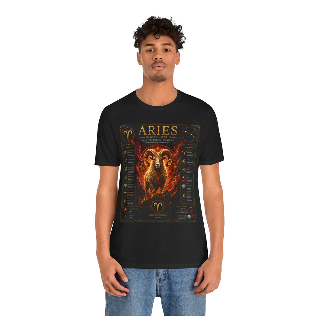 Aries Zodiac Tee — Fiery Ram Horoscope T-Shirt (Aries traits & dates)