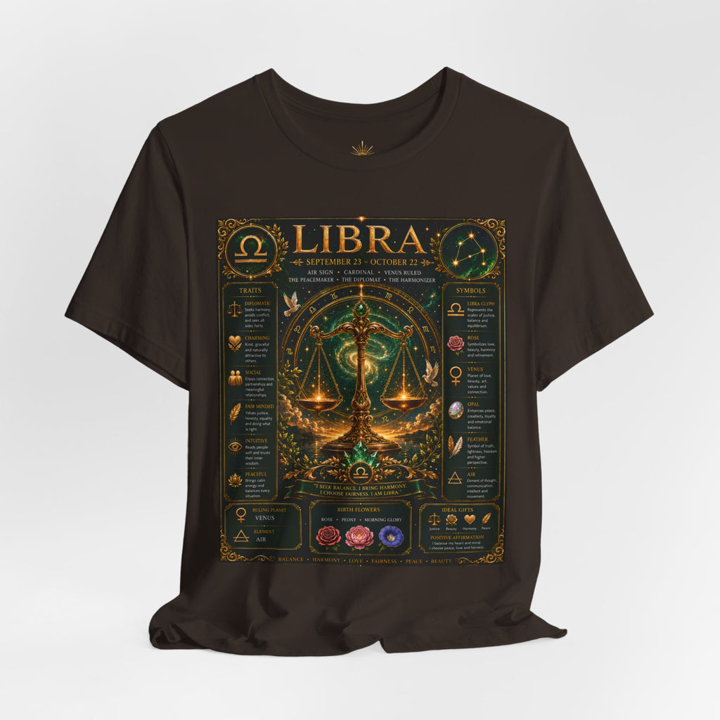 Libra Zodiac Sign T‑Shirt — Astrology Traits & Horoscope Design