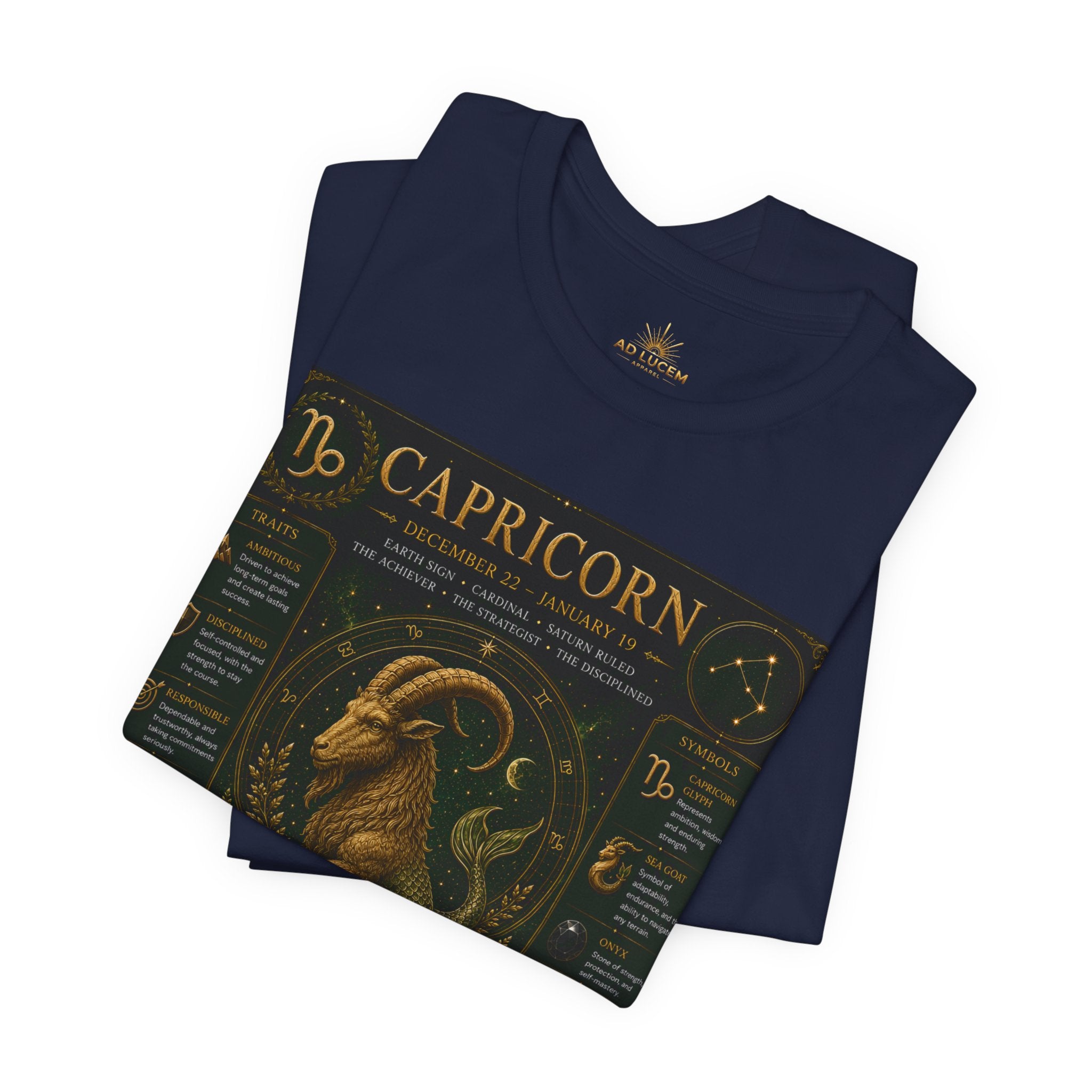 Capricorn Zodiac Tee — Illustrated Birthsign Graphic Shirt