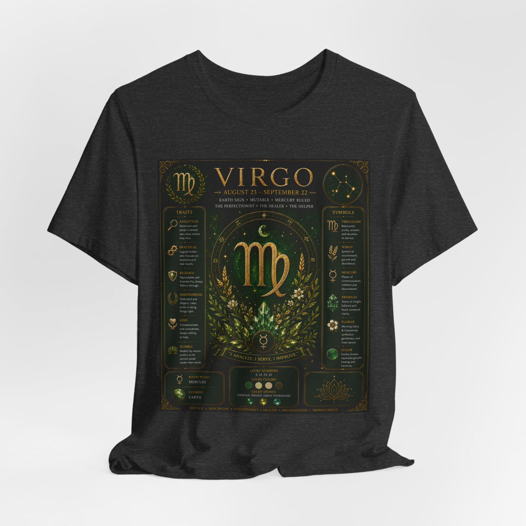 Virgo Zodiac T‑Shirt — Gold Astrology Sign Tee