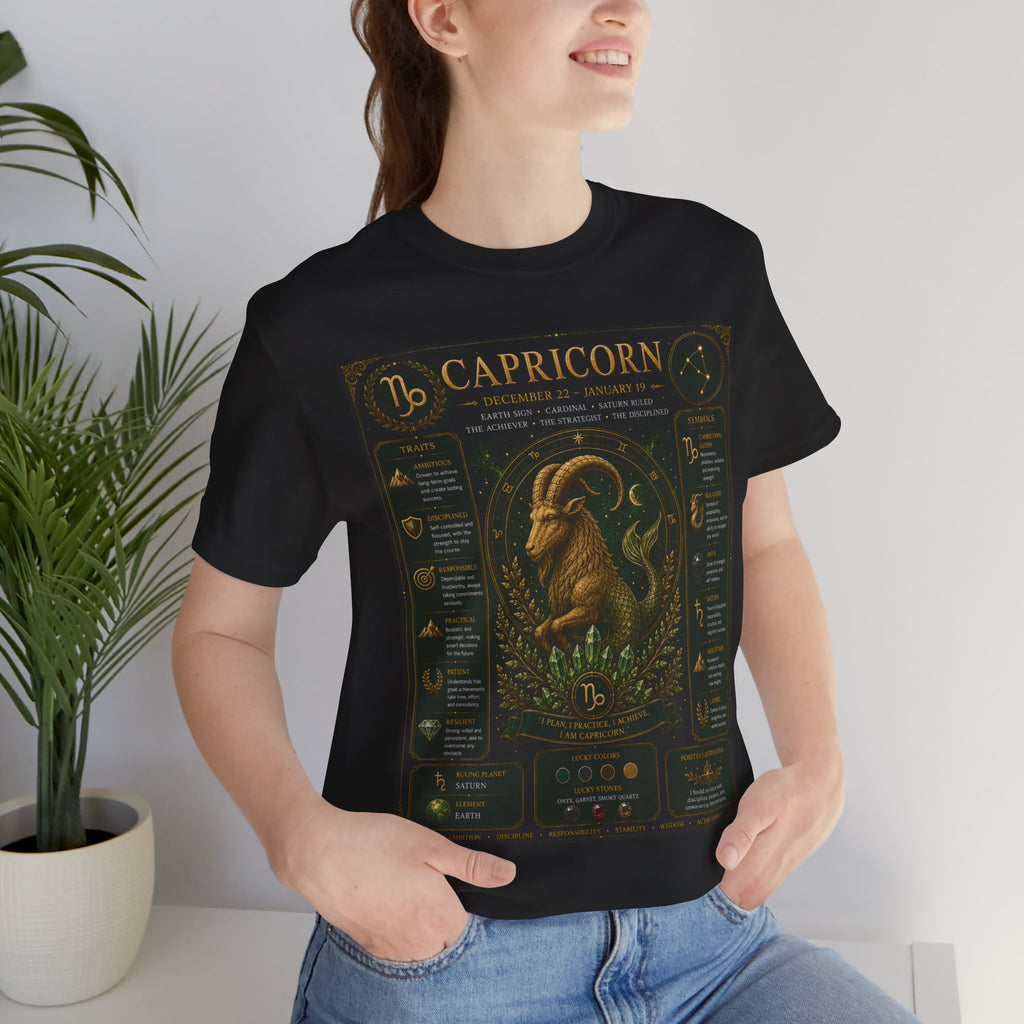 Capricorn Zodiac Tee — Illustrated Birthsign Graphic Shirt