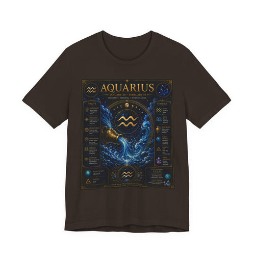 Aquarius Zodiac T-Shirt — Astrology Traits & Birthstone Tee