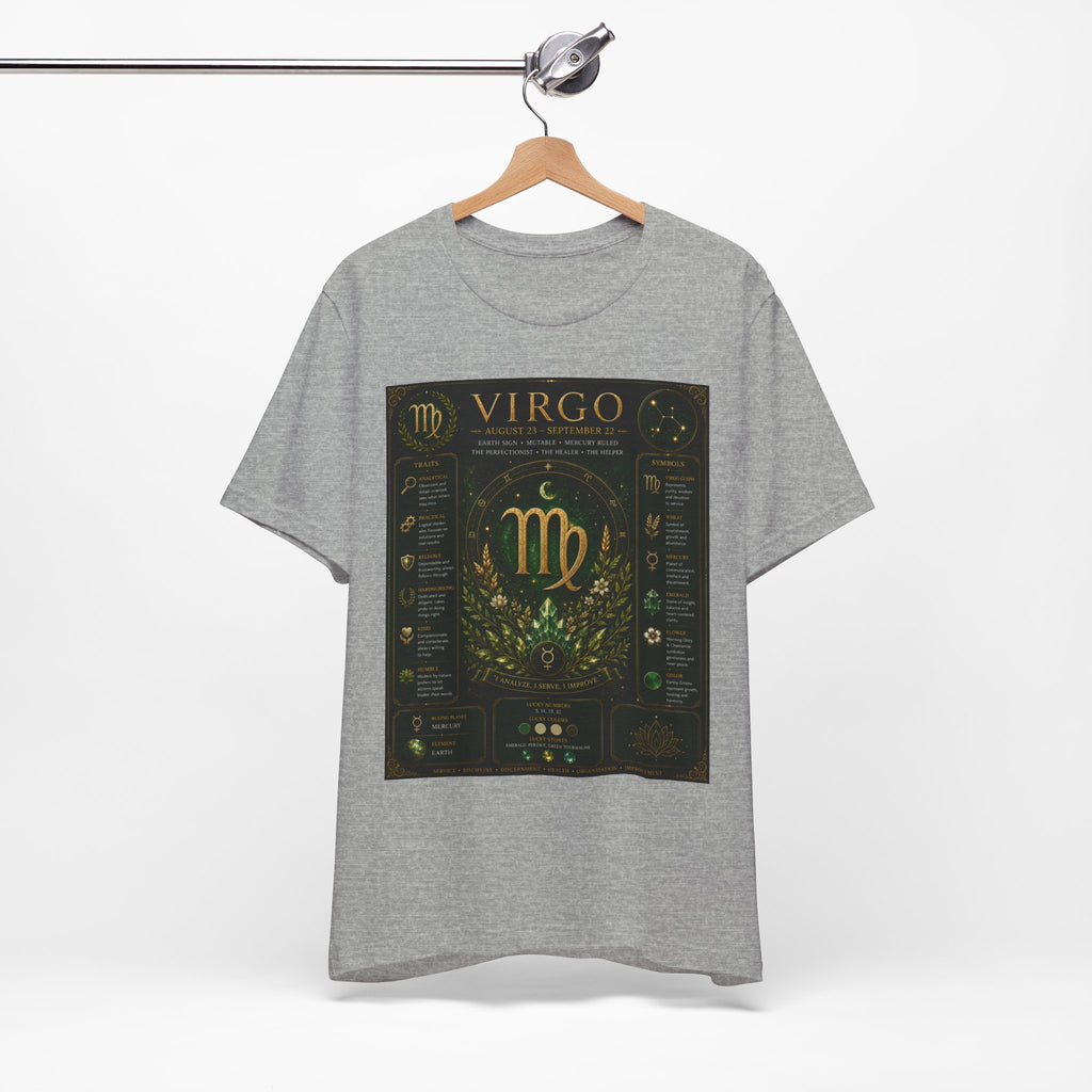 Virgo Zodiac T‑Shirt — Gold Astrology Sign Tee
