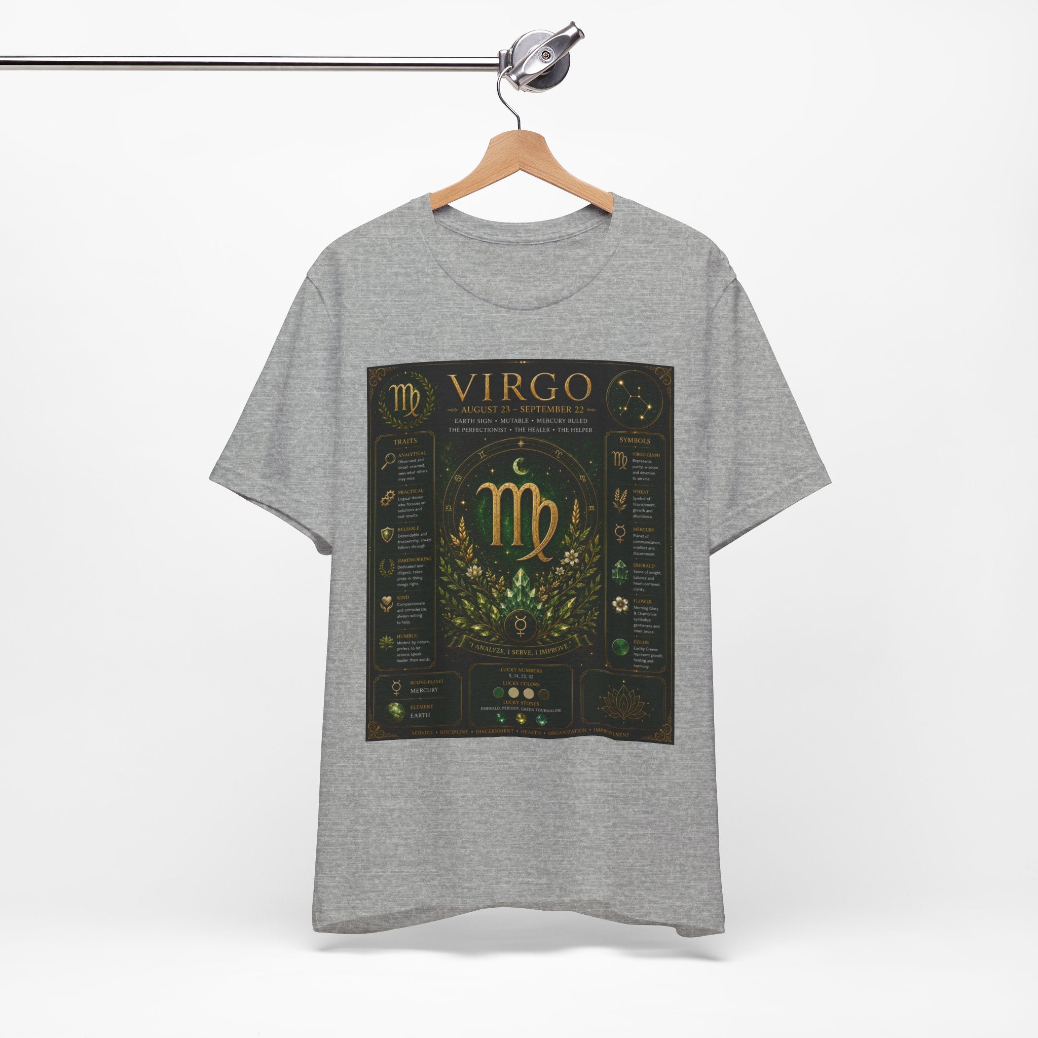 Virgo Zodiac T‑Shirt — Gold Astrology Sign Tee