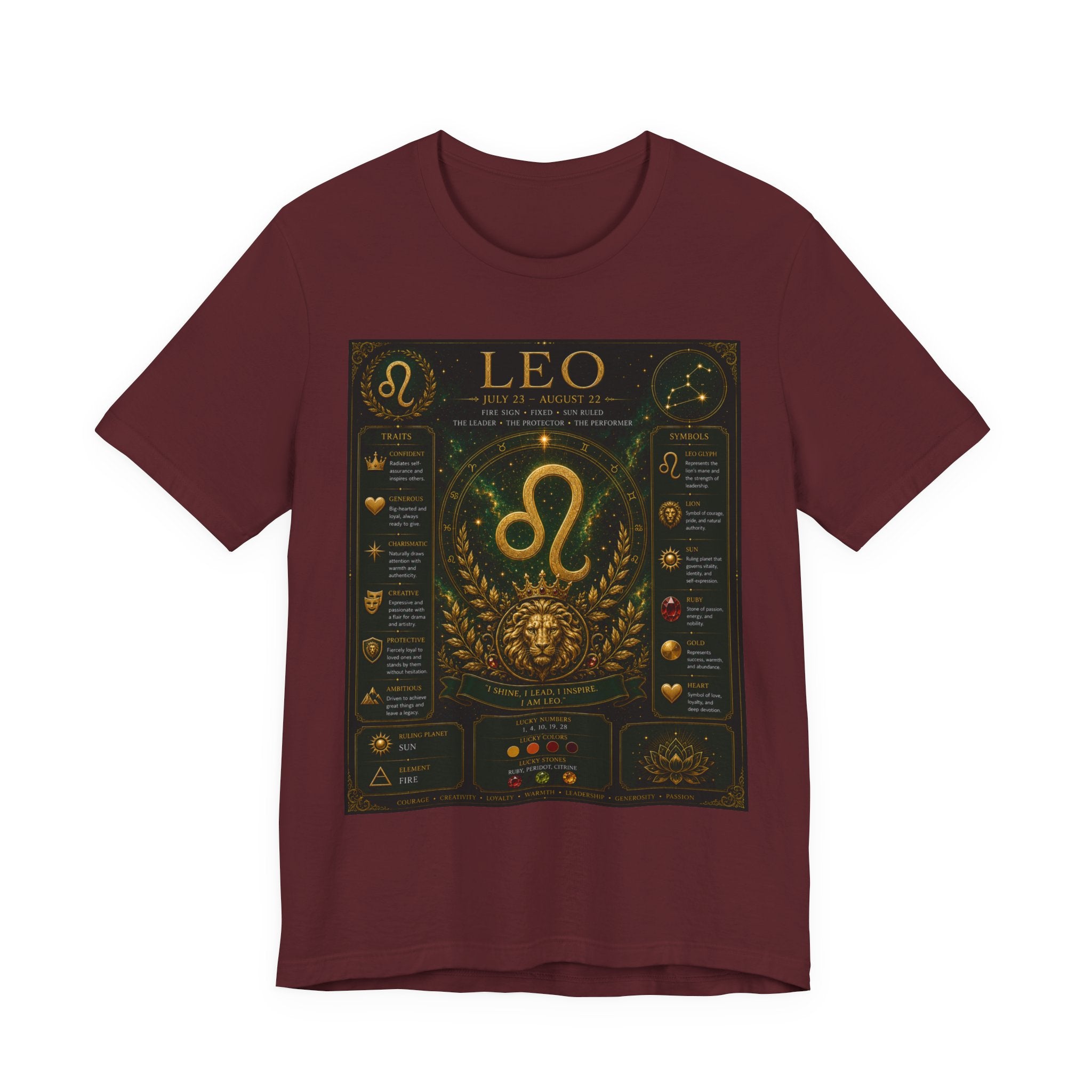 Leo Zodiac T-Shirt — Astrological Birthsign Poster Tee